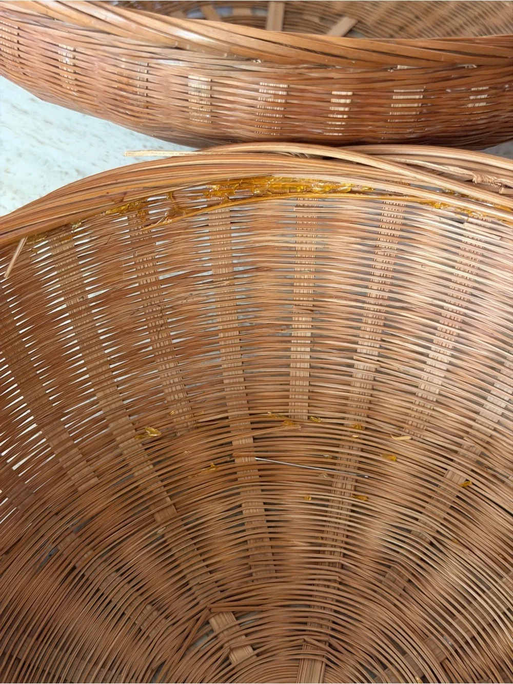 Vintage Woven Round Basket